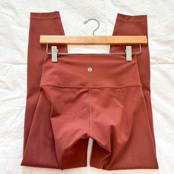 Lululemon Wunder Train Leggings 25” Dark Terracotta Rust Brown Size 4 - Picture 6 of 7